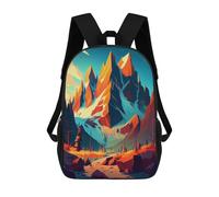 sinyumoney Mountain Majesty in Autumn Tones Kids School Backpack School Bag 3D Printed School Bag for Boys Elementary And Middle School Students 17inch