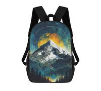 sinyumoney Mountain Majesty with Celestial Glow Children's Backpacks School Backpack 3D Printed for Kids Travel Rucksacks Book Bags Kids 17inch School Bag