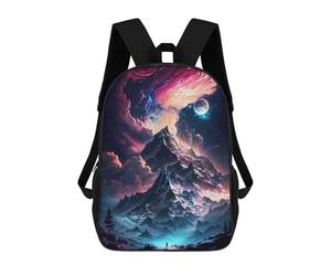 sinyumoney Mountain Nebula Galaxy Rucksack Large School Backpack for Boys - Perfect for Travel, Work And Daily Use 17inch