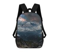 sinyumoney Mountain Peak Clouds Stars School Bag 3D Printed 17inch Backpacks Fashion Kids School Backpack Rucksacks for Boys Elementary And Middle School Students