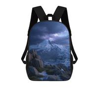 sinyumoney Mountain Peak Lightning Storm Backpack School Bag Work Laptop Backpack Rucksack Bag for Boys/Girls/Teenagers 17inch
