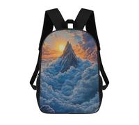 sinyumoney Mountain Peak Sunset Backpacks Kids Student Schoolbag,3D Printed Backpacks,Elementary And Middle School Students Backpacks for Boys Girls 17inch