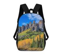 sinyumoney Mountain Peaks in Autumn Colors 3D Printed 17inch School Bag Children's School Backpack Travel Backpacks Casual Fashion Bag for Kids School Students