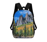 sinyumoney Mountain Peaks with Fall Colors Rucksacks 3D Printed Children 17inch Backpacks Fashion Casual Daypack Travel Bags Outdoor Casual Daypack for Boy And Girl