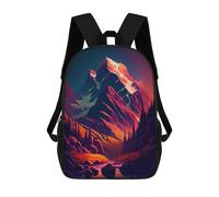 sinyumoney Mountain Reflections at Sunset Children's Backpacks School Backpack 3D Printed Backpack for Kids Travel Rucksacks Book Bags Kids School Bag 17inch