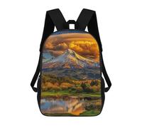 sinyumoney Mountain Reflections Nature's Canvas Children's Backpacks School Backpack 3D Printed for Kids Travel Rucksacks Book Bags Kids 17inch School Bag