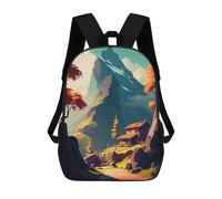 sinyumoney Mountain Retreat Pathway Kids Backpack Girls 3D School Bags, Children's Rucksack Toddler Schoolbag,Casual Daypacks Fashion Bookbag Bag 17inch