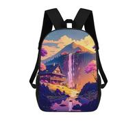 sinyumoney Mountain Retreat Serenity Backpack 3D Print Kids Bag Elementary Students Daypack Lightweight School Bag for Children Girls Boys Nursery Lunch Pack 17inch
