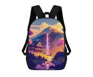 sinyumoney Mountain Retreat Serenity Backpack 3D Print Kids Bag Elementary Students Daypack Lightweight School Bag for Children Girls Boys Nursery Lunch Pack 17inch