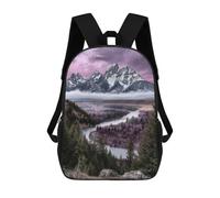sinyumoney Mountain River Landscape -1 Fashion Student School Backpack Suitable for Boys Girls Kids Casual Outdoor Travel Essential Daypack 17inch