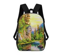 sinyumoney Mountain River School Backpack Water Resistant School Bag Business Backpack for Boys/Girls/Teenagers 17inch