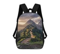 sinyumoney Mountain Road at Sunset Kids School Backpack 17 Inch School Bag 3D Printed School Bag for Boys Elementary And Middle School Students