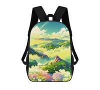 sinyumoney Mountain Serenity 3D Printed Children's School Backpack for Kids Travel Rucksacks Book Bags Kids School Bag 17inch