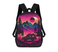 sinyumoney Mountain Sunset Adventure School Bags Daypacks Business Backpack Water Resistant Bookbag for Boys/Girls/Teenagers 17inch