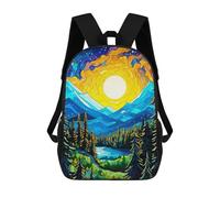 sinyumoney Mountain Sunset Landscape Children's Backpacks School Backpack 3D Printed for Kids Travel Rucksacks Book Bags Kids 17inch School Bag