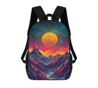 sinyumoney Mountain Sunset Landscape School Backpack 3D Printed Children's 17inch Backpacks Bag Bookbag for Kids Boy Girl Book Bags Kids School Bag Travel Rucksacks