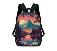 sinyumoney Mountain Sunset Reflections Backpack for Boys Teen Students, Girls Rucksack Bags Toddler Elementary Middle School Bookbag 17inch