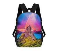 sinyumoney Mountain Sunset with Rainbow Backpack School Lightweight Casual Daypack School Backpacks for Teenage Girls Boys Women Men 17inch