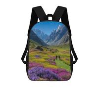 sinyumoney Mountain Valley Hiking Adventure-2 Backpacks 3D Printed 17inch Kids School Backpack Outdoor Casual Daypack Casual Travel Bags for Middle School Students