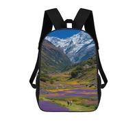 sinyumoney Mountain Valley with Flowers School Backpack Water Resistant School Bag Business Backpack for Men/Women 17inch