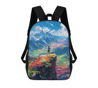 sinyumoney Mountain View Adventure School Backpack Secondary Causal Travel High School Bags for Camping Outdoor Adventures And Daily Travel 17inch