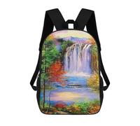 sinyumoney Mountain Waterfall Backpack School Secondary Causal Travel High School Bags for Boys/Girls/Teenagers 17inch