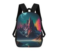 sinyumoney Mountains in The Lake School Bags High Secondary School Bags Casual Backpack for Camping Outdoor Adventures And Daily Travel 17inch