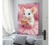 sinyumoney Mouse in Tutu Drinking Tea Art Work for Home Walls Wall Decor Ready to Hang for Bathroom Toilet Decor Large Canvas Wall Art for Living Room 24x36inch(60x90cm)