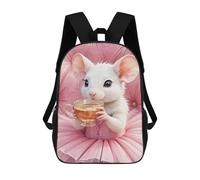 sinyumoney Mouse in Tutu Drinking Tea Children's 17 Inch School Backpack 3D Printed Anime Movies for Kids Travel Rucksacks Book Bags Kids School Bag