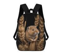 sinyumoney Mouse Portrait on Dark Rucksacks 3D Printed Children Backpacks Fashion Casual Daypack Cute Travel Bags Outdoor Casual Daypack for Boy And Girl 17inch