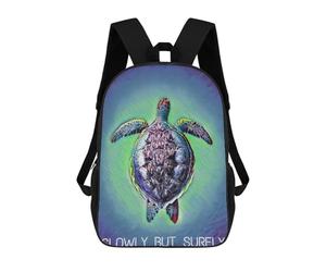 sinyumoney Mr Turtle Rucksacks 3D Printed Children Backpacks Fashion Casual Daypack Cute Travel Bags Outdoor Casual Daypack for Boy And Girl 17inch