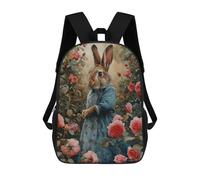 sinyumoney Mrs. Rabbit in A Rose Garden Backpack School Bag Daypacks Business Backpack Water Resistant Bookbag for Men/Women 17inch
