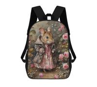 sinyumoney Mrs. Tittlemouse in A Rose Garden School Backpack School Secondary High School College Backpack Travel for Men/Women 17inch