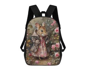 sinyumoney Mrs. Tittlemouse in A Rose Garden School Backpack School Secondary High School College Backpack Travel for Men/Women 17inch