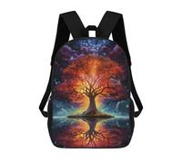 sinyumoney Multicolor Tree Art Backpacks Kids School Backpack Fashion School Bag 3D Printed School Bag for Boys Elementary And Middle School Students 17inch