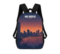 sinyumoney Mumbai India Cityscape at Night Backpacks Kids School Backpack Fashion School Bag 3D Printed School Bag for Boys Elementary And Middle School Students 17inch