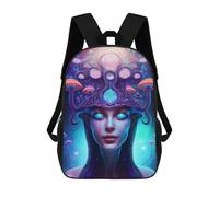 sinyumoney Mushroom Fantasy Portrait Rucksack Business Laptop Rucksack Bag Unisex Casual Daypack for Men/Women 17inch