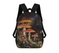 sinyumoney Mushroom Forest Night Scene 3D Printed 17inch Kids School Backpack School Bag Fashion Rucksacks for Boys Elementary And Middle School Students