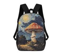 sinyumoney Mushroom Under Starry Night Backpacks 3D Printed Kids School Backpack Outdoor Casual Daypack Fashion Casual Children Backpacks Cute Travel Bags 17inch
