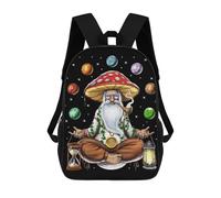 sinyumoney Mushroom Wizard with Planets Backpacks 3D Printed Kids School Backpack School Bag Fashion Rucksacks for Boys Elementary And Middle School Students 17inch