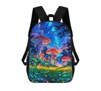 sinyumoney Mushrooms Blue Sky Backpack School Backpack Kids School Bag Large Capacity Kids Backpack for School Rucksack 3D Book Bag Gifts for Kids 17inch