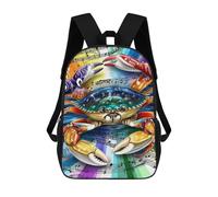 sinyumoney Music Crab Symphony Art School Backpack Fashion Stationery Backpack Waterproof Casual Daypacks for Camping Outdoor Adventures And Daily Travel 17inch