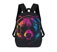 sinyumoney Music Lover Monkey Art Print Backpack School Bag Lightweight Casual Daypack School Backpacks for Teenage Girls Boys Women Men 17inch