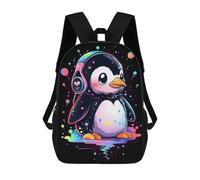 sinyumoney Music Lover Penguin Children’s Backpack Girls Boys, Rucksack Bag, Daypack, Primary School, Perfect for Back to Kids School Or PE, Gifts And Travel 17inch