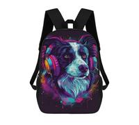 sinyumoney Music Lovers' Dog Headphones School Bags School Secondary High School College Backpack Travel for Men, Women & Teenage Boys 17inch
