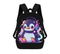sinyumoney Music Penguin Backpacks Kids School Backpack Fashion School Bag 3D Printed School Bag for Boys Elementary And Middle School Students 17inch