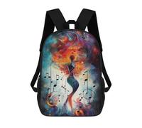 sinyumoney Music Soul Harmony Children's School Backpack 3D Printed for Kids Travel Rucksacks Book Bags for Boys Elementary School Students 17inch