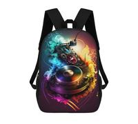 sinyumoney Music Vinyl Record School Backpack for Girls Backpack Water Repellent Casual Daypack Lightweight Rucksack Boy Girl School Backpack 17inch