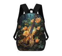 sinyumoney Music Violin And Flower School Backpack Lightweight Airport College Students Back Pack for Teenage Girls Boys Women Men 17inch