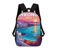 sinyumoney Mykonos Island Ronaldo Backpack, Children's Backpack, Student School Bag, Book Bag, 3D Printed School Bag For Boys And Girls, 17inch